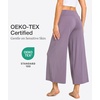 GYS Bamboo Viscose Women’s Capri Pajama Pants, Violet, Small | Soft Culottes Cropped Lounge Pants, Lightweight Flowy Yoga Pants, Knitted Gaucho Pants, Wide Leg, High Waist PJ Bottom