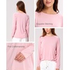 GYS Bamboo Viscose Women’s Pajama Tops, Long Sleeve Comfy Base Layer Tees | Lightweight Stretchy PJ Tops, Buttery-Soft Sleep Shirt, Casual Crew Neck Lounge Top, Moisture-Wicking T-Shirt(Dusky Pink)