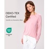 GYS Bamboo Viscose Women’s Pajama Tops, Long Sleeve Comfy Base Layer Tees | Lightweight Stretchy PJ Tops, Buttery-Soft Sleep Shirt, Casual Crew Neck Lounge Top, Moisture-Wicking T-Shirt(Dusky Pink)