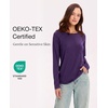 GYS Bamboo Viscose Women’s Pajama Tops, Long Sleeve Comfy Base Layer Tees | Lightweight Stretchy PJ Tops, Buttery-Soft Sleep Shirt, Casual Crew Neck Lounge Top, Moisture-Wicking T-Shirt(Purple)
