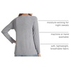 GYS Bamboo Viscose Women’s Pajama Tops, Long Sleeve Comfy Base Layer Tees | Lightweight Stretchy PJ Tops, Buttery-Soft Sleep Shirt, Casual Crew Neck Lounge Top, Moisture-Wicking T-Shirt(Heather Grey)