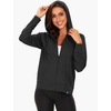 GYS Women’s Bamboo Viscose Full Zip Lightweight Terry Hoodie | Moisture wicking, Breathable, Soft stretch, Full zip, 2 pocket, Lightweight terry, for lounge & casual wear(Black)