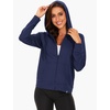 GYS Women’s Bamboo Viscose Full Zip Lightweight Terry Hoodie | Moisture wicking, Breathable, Soft stretch, Full zip, 2 pocket, Lightweight terry, for lounge & casual wear(Navy)