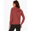 GYS Women’s Bamboo Viscose Full Zip Lightweight Terry Hoodie | Moisture wicking, Breathable, Soft stretch, Full zip, 2 pocket, Lightweight terry, for lounge & casual wear(Brick Red)