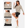 GYS Women’s Bamboo Viscose Full Zip Lightweight Terry Hoodie | Moisture wicking, Breathable, Soft stretch, Full zip, 2 pocket, Lightweight terry, for lounge & casual wear(Taupe)