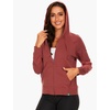 GYS Women’s Bamboo Viscose Full Zip Lightweight Terry Hoodie | Moisture wicking, Breathable, Soft stretch, Full zip, 2 pocket, Lightweight terry, for lounge & casual wear(Brick Red)