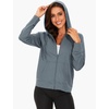 GYS Women’s Bamboo Viscose Full Zip Lightweight Terry Hoodie | Moisture wicking, Breathable, Soft stretch, Full zip, 2 pocket, Lightweight terry, for lounge & casual wear(Blue Ashes)
