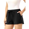 GYS Women’s Bamboo Viscose Lounge Pajama Shorts | Cooling & moisture wicking, Comfortable & breathable, Stretch soft, Loose fit, Elastic waist, for active & casual wear(Black)