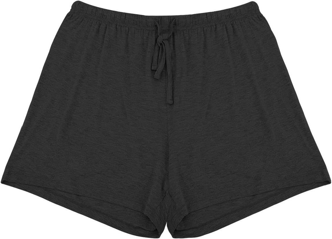 image:imageGYS Womens Bamboo Viscose Cooling High Waisted Pajama Shorts Moisture wicking Breathable Tagless Soft stretch Elastic waist with drawstring for hot flashes amp summer sleepBlack