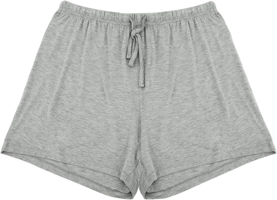 image:imageGYS Womens Bamboo Viscose Cooling High Waisted Pajama Shorts Moisture wicking Breathable Tagless Soft stretch Elastic waist with drawstring for hot flashes amp summer sleepHeather Grey