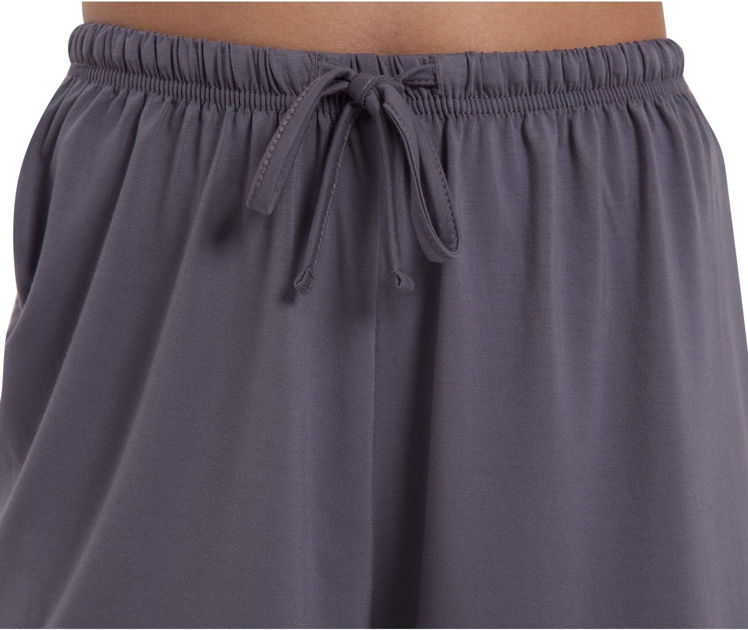 image:imageGYS Womens Bamboo Viscose Cooling High Waisted Pajama Shorts Moisture wicking Breathable Tagless Soft stretch Elastic waist with drawstring for hot flashes amp summer sleepDark Grey