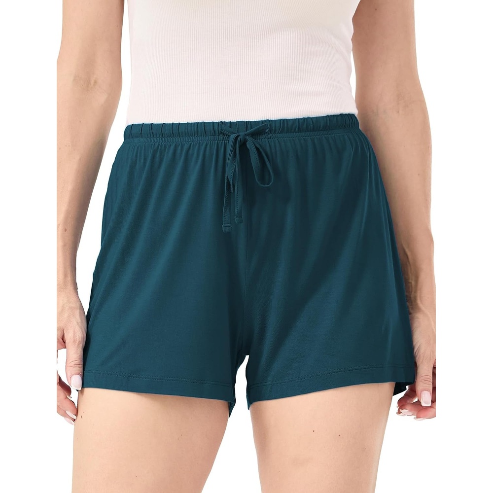 image:imageGYS Womens Bamboo Viscose Cooling High Waisted Pajama Shorts Moisture wicking Breathable Tagless Soft stretch Elastic waist with drawstring for hot flashes amp summer sleepLyons Blue