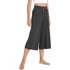 GYS Bamboo Viscose Capri Pajama Pants for Women, Wide Leg Lounge Pants | Comfy Drawstring PJ Bottoms with Pockets, Ultra-Soft, Cooling, Moisture-Wicking, Stretchy Yoga Pants(Dark Heather Grey)