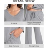 GYS Bamboo Viscose Cooling Long Sleeve Pajamas for Women | Soft Pjs Set, Moisture-Wicking Sleepwear for Night Sweats & Hot Flashes, Breathable, Lounge Sets, Cozy Jammies(B- Heather Grey)