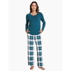 GYS Bamboo Viscose Cooling Long Sleeve Pajamas for Women | Soft Pjs Set, Moisture-Wicking Sleepwear for Night Sweats & Hot Flashes, Breathable, Lounge Sets, Cozy Jammies(A- White Green Plaid)