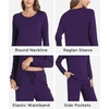 GYS Bamboo Viscose Cooling Long Sleeve Pajamas for Women | Soft Pjs Set, Moisture-Wicking Sleepwear for Night Sweats & Hot Flashes, Breathable, Lounge Sets, Cozy Jammies(A- Deep Purple)