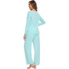 GYS Bamboo Viscose Cooling Long Sleeve Pajamas for Women | Soft Pjs Set, Moisture-Wicking Sleepwear for Night Sweats & Hot Flashes, Breathable, Lounge Sets, Cozy Jammies(B- Aqua)