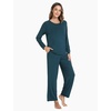 GYS Bamboo Viscose Cooling Long Sleeve Pajamas for Women | Soft Pjs Set, Moisture-Wicking Sleepwear for Night Sweats & Hot Flashes, Breathable, Lounge Sets, Cozy Jammies(A- Indigo)