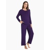 GYS Bamboo Viscose Cooling Long Sleeve Pajamas for Women | Soft Pjs Set, Moisture-Wicking Sleepwear for Night Sweats & Hot Flashes, Breathable, Lounge Sets, Cozy Jammies(A- Deep Purple)