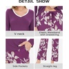 GYS Bamboo Viscose Cooling Long Sleeve Pajamas for Women | Soft Pjs Set, Moisture-Wicking Sleepwear for Night Sweats & Hot Flashes, Breathable, Lounge Sets, Cozy Jammies(B- Rose Purple/ Floral)