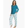GYS Bamboo Viscose Cooling Long Sleeve Pajamas for Women | Soft Pjs Set, Moisture-Wicking Sleepwear for Night Sweats & Hot Flashes, Breathable, Lounge Sets, Cozy Jammies(A- Teal Blue)