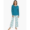 GYS Bamboo Viscose Cooling Long Sleeve Pajamas for Women | Soft Pjs Set, Moisture-Wicking Sleepwear for Night Sweats & Hot Flashes, Breathable, Lounge Sets, Cozy Jammies(A- Teal Blue)