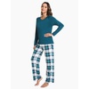 GYS Bamboo Viscose Cooling Long Sleeve Pajamas for Women | Soft Pjs Set, Moisture-Wicking Sleepwear for Night Sweats & Hot Flashes, Breathable, Lounge Sets, Cozy Jammies(A- White Green Plaid)