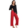 GYS Bamboo Viscose Cooling Long Sleeve Pajamas for Women | Soft Pjs Set, Moisture-Wicking Sleepwear for Night Sweats & Hot Flashes, Breathable, Lounge Sets, Cozy Jammies(A- Red Plaid)