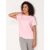 GYS Bamboo Viscose Cooling Pajama Tops for Women Short Sleeve Sleep T-Shirt | Buttery Soft, Lightweight Pj Shirt, Moisture Wicking for Hot Flashes & Night Sweats, Crew Neck Tee, Stretchy(Pink)