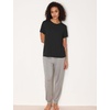 GYS Bamboo Viscose Cooling Pajama Tops for Women Short Sleeve Sleep T-Shirt | Buttery Soft, Lightweight Pj Shirt, Moisture Wicking for Hot Flashes & Night Sweats, Crew Neck Tee, Stretchy(Black)