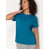 GYS Bamboo Viscose Cooling Pajama Tops for Women Short Sleeve Sleep T-Shirt | Buttery Soft, Lightweight Pj Shirt, Moisture Wicking for Hot Flashes & Night Sweats, Crew Neck Tee, Stretchy(Teal Blue)