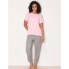 GYS Bamboo Viscose Cooling Pajama Tops for Women Short Sleeve Sleep T-Shirt | Buttery Soft, Lightweight Pj Shirt, Moisture Wicking for Hot Flashes & Night Sweats, Crew Neck Tee, Stretchy(Pink)