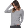 GYS Bamboo Viscose Long Sleeve Pajama Tops for Women | Lightweight Pj Top, Super Soft, Crew Neck T-Shirts, Base Layer Tees, Moisture Wicking, Cooling for Hot Flashes, Stretchy(Style a – Heather Grey)