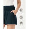 GYS Bamboo Viscose Pajama Shorts for Women, Ultra-Soft Comfy Lounge Shorts | High Waist Micro Sleep Shorts, Smocked Waist, Stretchy, Lightweight, Moisture-Wicking(Dark Cyan)