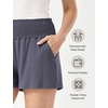 GYS Bamboo Viscose Pajama Shorts for Women, Ultra-Soft Comfy Lounge Shorts | High Waist Micro Sleep Shorts, Smocked Waist, Stretchy, Lightweight, Moisture-Wicking(Reddish Grey)