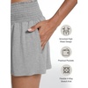 GYS Bamboo Viscose Pajama Shorts for Women, Ultra-Soft Comfy Lounge Shorts | High Waist Micro Sleep Shorts, Smocked Waist, Stretchy, Lightweight, Moisture-Wicking(Heather Grey)