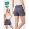 GYS Bamboo Viscose Pajama Shorts for Women, Ultra-Soft Comfy Lounge Shorts | High Waist Micro Sleep Shorts, Smocked Waist, Stretchy, Lightweight, Moisture-Wicking(Reddish Grey)