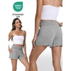 GYS Bamboo Viscose Pajama Shorts for Women, Ultra-Soft Comfy Lounge Shorts | High Waist Micro Sleep Shorts, Smocked Waist, Stretchy, Lightweight, Moisture-Wicking(Heather Grey)
