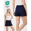 GYS Bamboo Viscose Pajama Shorts for Women, Ultra-Soft Comfy Lounge Shorts | High Waist Micro Sleep Shorts, Smocked Waist, Stretchy, Lightweight, Moisture-Wicking(Navy)