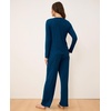 GYS Bamboo Viscose Pajamas for Women Set, Long Sleeve Crew Neck Sleepwear | Ultra-Soft PJs Set with Pockets, Moisture-Wicking, Breathable, Comfy, Stretchy, Night Sweats, Hot Sleepers(Ink Blue)