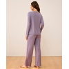 GYS Bamboo Viscose Pajamas for Women Set, Long Sleeve Crew Neck Sleepwear | Ultra-Soft PJs Set with Pockets, Moisture-Wicking, Breathable, Comfy, Stretchy, Night Sweats, Hot Sleepers(Violet)