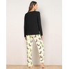 GYS Bamboo Viscose Pajamas for Women Set, Long Sleeve Crew Neck Sleepwear | Ultra-Soft PJs Set with Pockets, Moisture-Wicking, Breathable, Comfy, Stretchy, Night Sweats, Hot Sleepers(Black/Cactus)