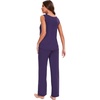 GYS Bamboo Viscose Pajamas for Women Set, Sleeveless Lightweight Sleepwear | Moisture-Wicking PJs Set, Ultra-Soft, Soft Tank and Drawstring Pants Set, Hot Sleepers, Night Sweats(Purple)