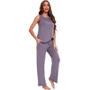 GYS Bamboo Viscose Pajamas for Women Set, Sleeveless Lightweight Sleepwear | Moisture-Wicking PJs Set, Ultra-Soft, Soft Tank and Drawstring Pants Set, Hot Sleepers, Night Sweats(Violet)