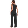 GYS Bamboo Viscose Pajamas for Women Set, Sleeveless Lightweight Sleepwear | Moisture-Wicking PJs Set, Ultra-Soft, Soft Tank and Drawstring Pants Set, Hot Sleepers, Night Sweats(Black)