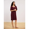 GYS Bamboo Viscose Short Sleeve Nightgowns for Women | Cooling Sleepwear for Hot Sleepers Night Sweats, Moisture-Wicking Night Shirts, Soft Crew Neck Sleep Dress(Wine Red)
