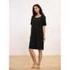 GYS Bamboo Viscose Short Sleeve Nightgowns for Women | Cooling Sleepwear for Hot Sleepers Night Sweats, Moisture-Wicking Night Shirts, Soft Crew Neck Sleep Dress(Black)