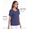 GYS Bamboo Viscose Women’s Pajama Tops, Soft Cooling Short Sleeve T-Shirts | Moisture-Wicking Sleep Shirt, Casual Crew Neck Tees, Moisture-Wicking Lounge Top, Comfy Stretchy PJ Tops(Indigo Blue)