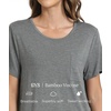 GYS Bamboo Viscose Women’s Pajama Tops, Soft Cooling Short Sleeve T-Shirts | Moisture-Wicking Sleep Shirt, Casual Crew Neck Tees, Moisture-Wicking Lounge Top, Comfy Stretchy PJ Tops(Dark Heather Grey)
