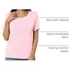 GYS Bamboo Viscose Women’s Pajama Tops, Soft Cooling Short Sleeve T-Shirts | Moisture-Wicking Sleep Shirt, Casual Crew Neck Tees, Moisture-Wicking Lounge Top, Comfy Stretchy PJ Tops(Pink)